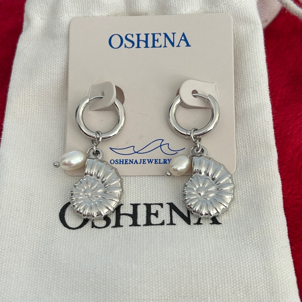 Oshena Beachwear Nautilus Shell Earrings
